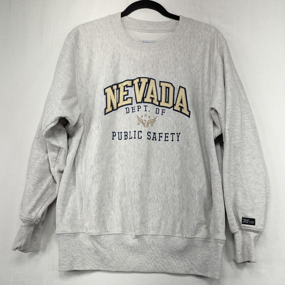 Nevada Dept. of Public Safety‎ Crewneck Sweatshirt Pullover X-Grain Vintage Gray